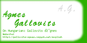 agnes gallovits business card